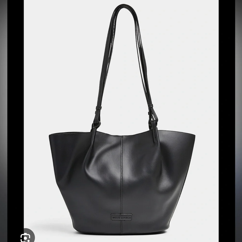 Melie Bianco Black Tote with Relaxed Structure - Picture 2 of 9